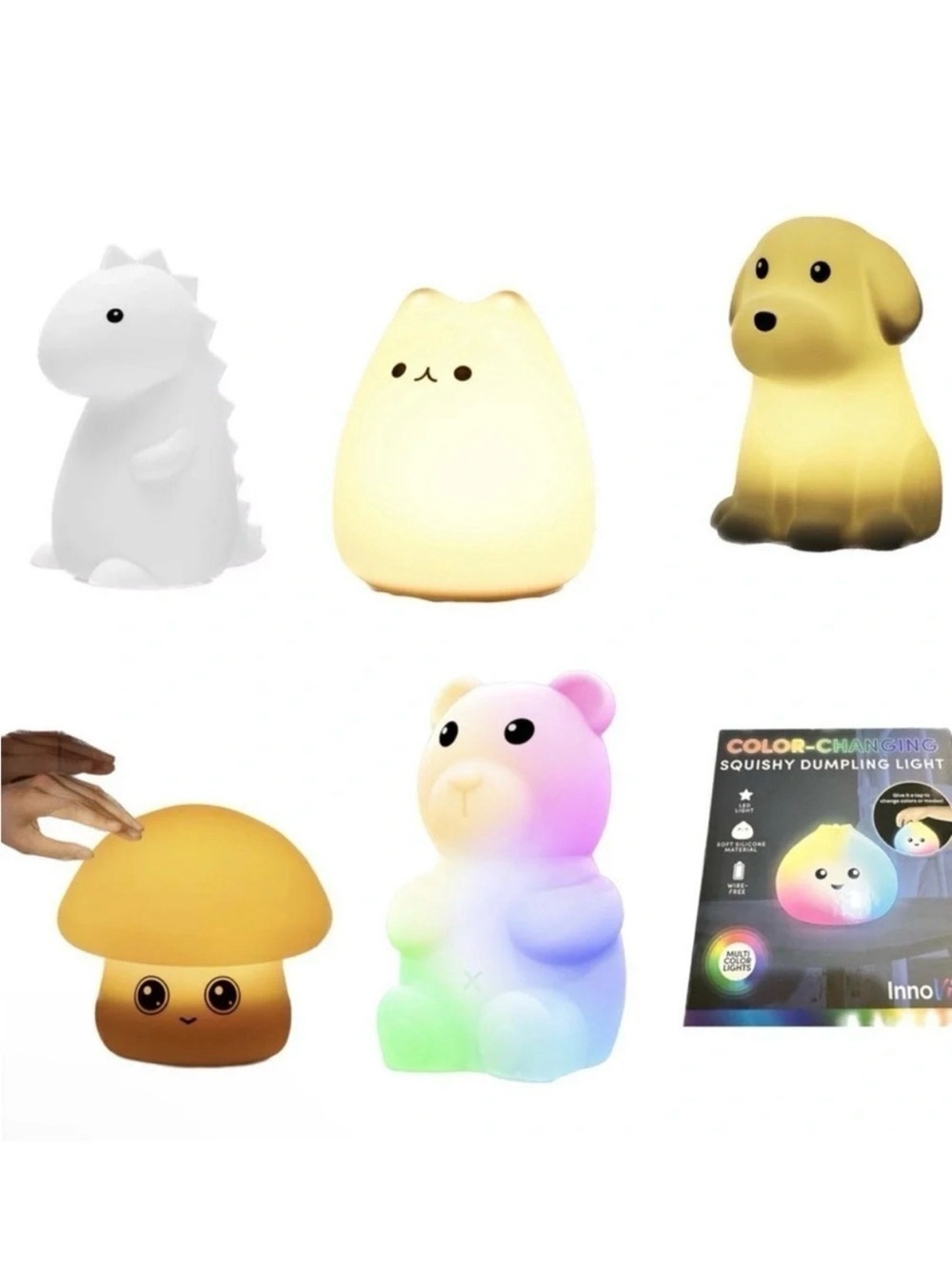 InnoVibe Color Changing Squishy LED Silicone Night Light Lamp NWT